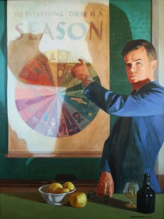 Seasons (1961). Portrait of Arnold Borley by Charles Marchant Stevenson. Oil on casein.