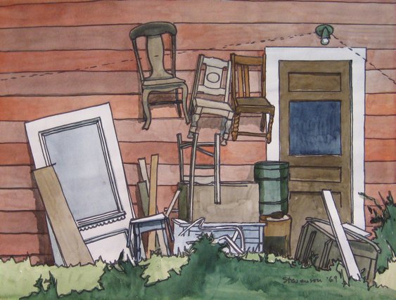 Back Door by Charles Marchant Stevenson (1969). Watercolor. SKU: CS196915