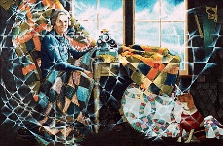 Quilting by Charles Marchant Stevenson (1970). Acrylic. CS197012