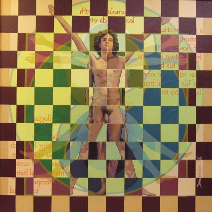 monologue with leonardo da vinci by Charles Marchant Stevenson (1976). Acrylic (48" x 48"). SKU: CS197605