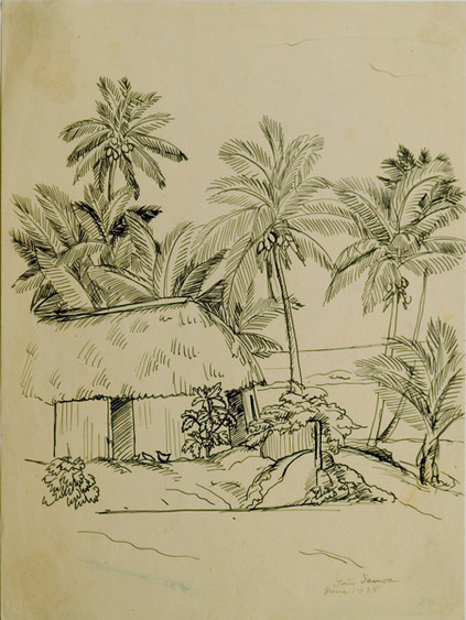 Samoa by Dorr Bothwell (1928). Ink on paper. Private collection.