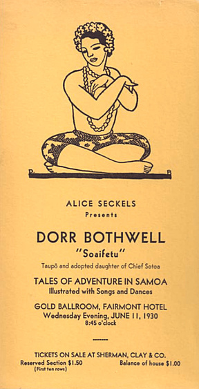 Poster: Dorr Bothwell at the Fairmont Hotel, San Francisco (June 11, 1930).