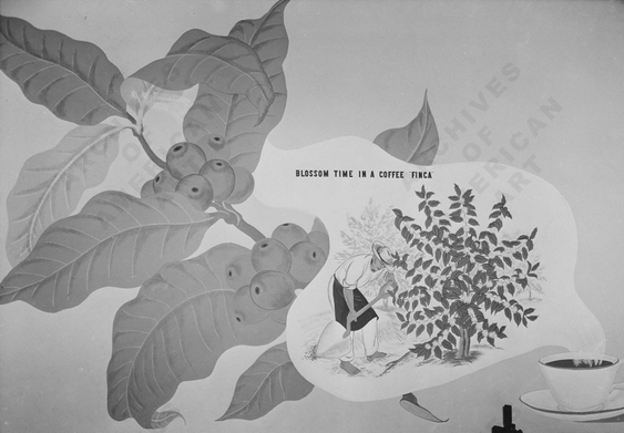 Blossom time in a coffee finca. Manning's Coffee Murals by Dorr Bothwell (1940). Archives of American Art.