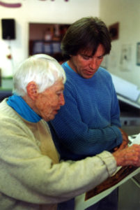 Dorr Bothwell with Howard Clark, Copy Quick, Fort Bragg, California (1994). Photo by CG Blick.