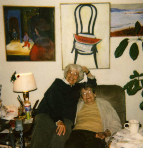 Fran Moyer (on right) with friend. Caspar, California (c. 2004).