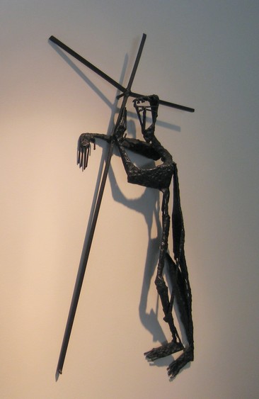 Fran Moyer, Stations of the Cross 02: Jesus carries the cross. Welded steel (1954). Mounted in the Sanctuary of Saint Anselm's Episcopal Church in Lafayette, California. Photo: CG Blick