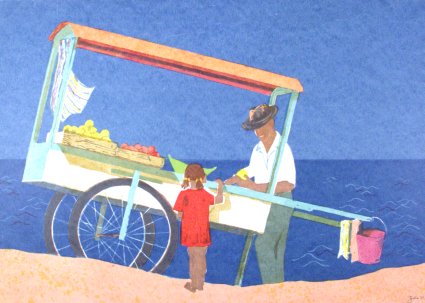 Sunday on the Beach, Puerto Vallarta (1969). Serigraph by Bill Zacha. WZ196905