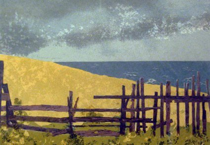 Picket-Fence and Coming Storm (1970). Serigraph by Bill Zacha. WZ197004 