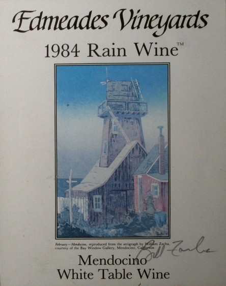 Edmeades Vineyards Rain Wine label (1985), vintage 1984.