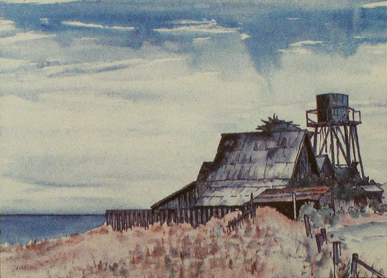 Late Summer, Mendocino (1978). Watercolor by Bill Zacha. Artwork used on 1978 Edmeades Vineyards Cabernet Sauvignon label. WZ197810