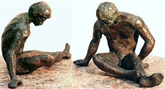 Apollodorus, hollow cast bronze figure by Bill Zacha (1980), two views. Edition marked 3/5. Quantity cast, no more than three. Dimensions 7.25" x 12" / weight 5 lbs. SKU: WZ198070