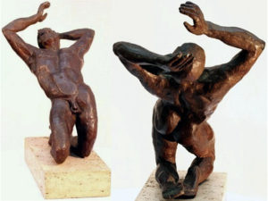 Amphion, hollow cast bronze figure by Bill Zacha (before 1981).