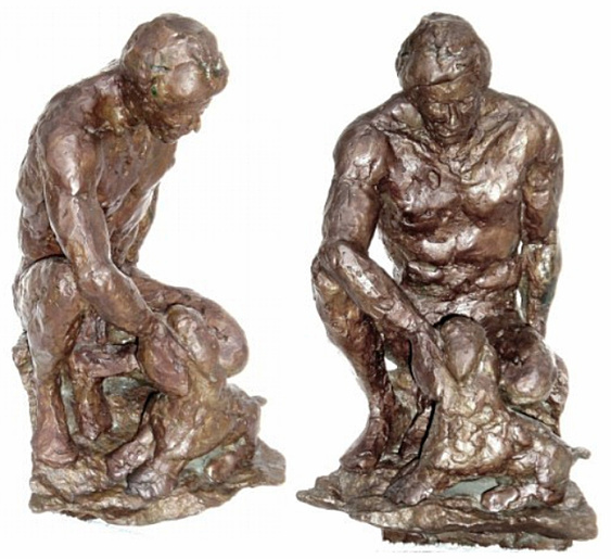 Pistoni: hollow cast bronze by Bill Zacha (1981). Two views. Quantity cast: no more than three. WZ198192