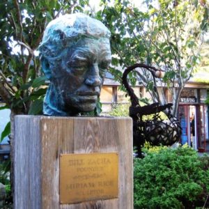 Cast bronze portrait head of Bill Zacha by Miriam Rice (1970). Mendocino Art Center. Photo: CGBlick