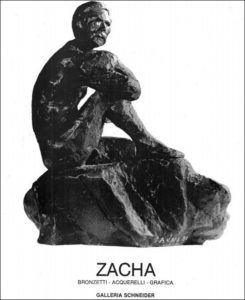 Informational booklet for William Zacha's exhibit of bronzetti, watercolors and serigraphs at Galleria Schneider in Rome (1981).