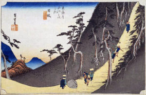 Hiroshige's view of Nissaka, Station 26 on the Tokaido Road.