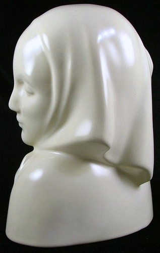 Another view of shape 801-C, Dorr Bothwell's Peasant Head (White glaze).